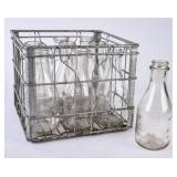 Biltmore Wire Crate/9 Embossed Round Quart Bottles
