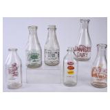 6 NC Painted Quart Milk Bottles
