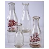 4 Falkner Dairy Round Milk Bottles