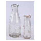 2 PA & NY Embossed Round MIlk Bottles