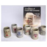 6 German 1/2L Steins +Dortmunder Union-Beer Poster