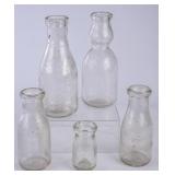 5 Washington DC Embossed Round Milk Bottles