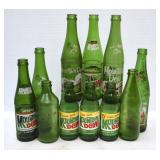 11 Mountain Dew Green Glass Bottles