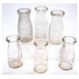 6 NC Embossed Half Pint Milk Bottles