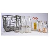 Maola Dairy Wire Crate w/7 Kalmia Dairy Bottles