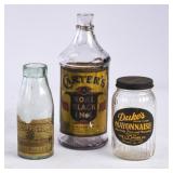 3 Vintage Household Glass Jars