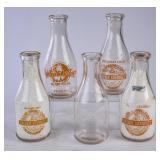 5 NC Round Quart Milk Bottles