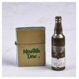 2 Lighters: Mountain Dew Ya-hooo! & Brass Bottle