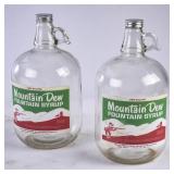 2 Mountain Dew 1 Gallon Clear Glass Syrup Bottles