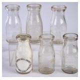 6 NC Embossed Round Half Pint Milk Bottles