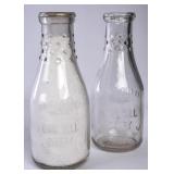 2 Oak Hill Dairy, Asheville, NC Quart Bottles