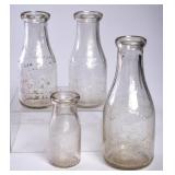 4 Violet Dairy Asheville NC Embossed Round Bottles
