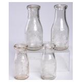 4 Asheville & Ashboro, NC Embossed Round Bottles