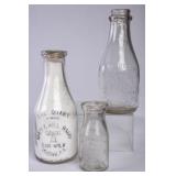 3 Marion, NC Embossed Round Bottles