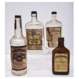 4 Vintage Liquor Bottles