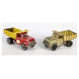 2 Vintage Hubley Dump Trucks