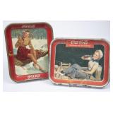 2 Vintage Coca-Cola Metal Trays