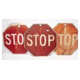 3 Metal STOP Signs