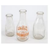 3 Alabama Round Milk Bottles