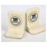 Pair of Agrico Marble-Look Bookends