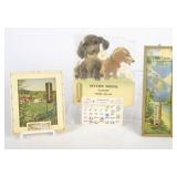 3 Advertising Thermometers, 2 w/Calendars