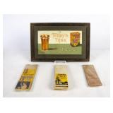 Framed Tetley Tea Ad & NOS Coffee/Tea Bags