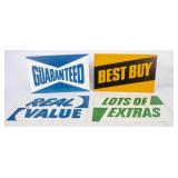4 Cardboard Used Car Signs