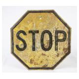 Yellow Metal STOP Sign