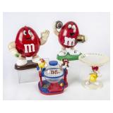 4 Plastic M&M Candy Dispensers