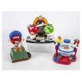 3 Plastic M&M Candy Dispensers