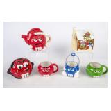 M&M Ceramic Santa Tea Pot, Cookie Jars & More
