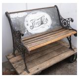 Wooden/Iron Park Bench w/Double Dot Pepsi Sign