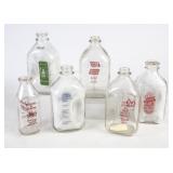 6 Square Painted Milk Bottles