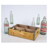 Wooden Coke Crate w/ Misc Bottles