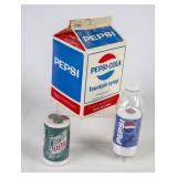 2 Pepsi Shrink-Wrap Shirts & Gallon Syrup Carton