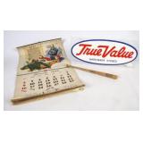 1944 Wall Calendar, True Value Sign & Louisville
