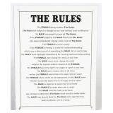 Porcelain "The Rules" Sign