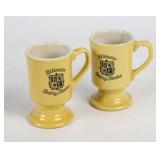 2 Biltmore Dairy Farms Footed Yellow Mugs