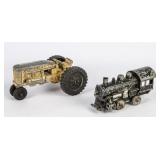 Vintage Hubley Locomotive and Tractor
