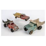3 Hubley Dump Trucks