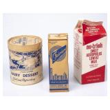 3 Wax Cardboard Dairy Cartons