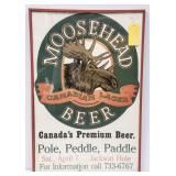 Framed Moosehead Beer Cardboard Sign