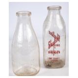 Biltmore & Skyline Dairy Quart Milk Bottles