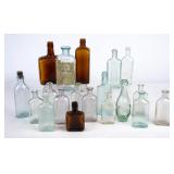 Clear, Brown & Green Glass Medicine Bottles