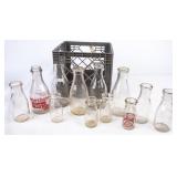 Lot of NC Clear Glass Milk Bottles