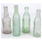 4 Vintage Glass Soda Bottles