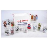 Lot of 14 Pepsi Glasses in Foam Cooler