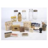 Lot of Vintage Medicine Items, Bottles & More