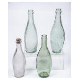 4 Curved Glass Bottles