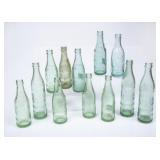 12 Quality Water Embossed Green Glass Bottles